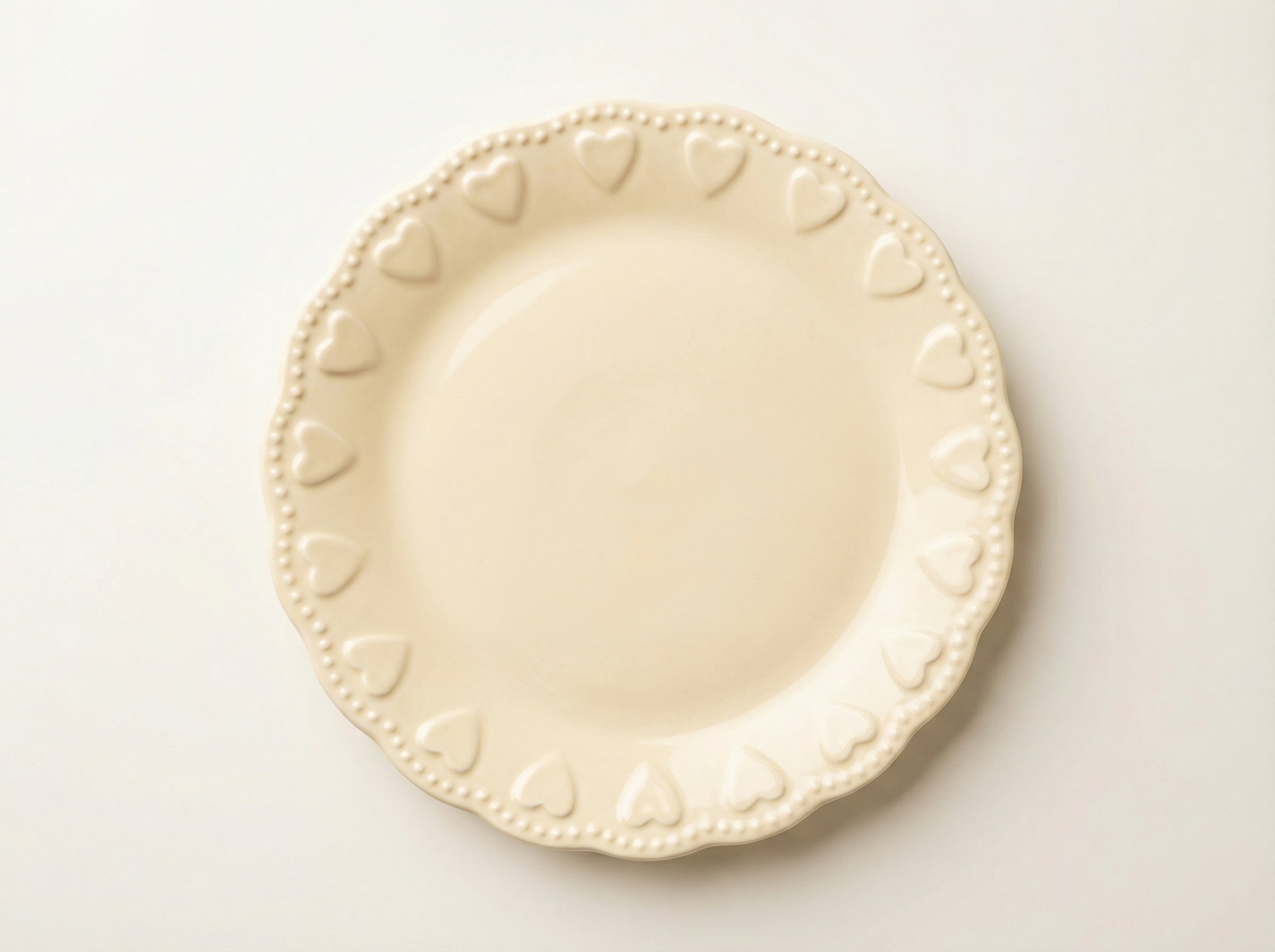 Dinerbord hartjes geel