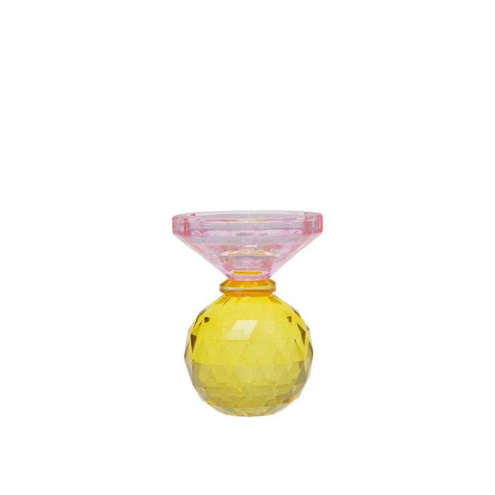 H10cm amber and pink button