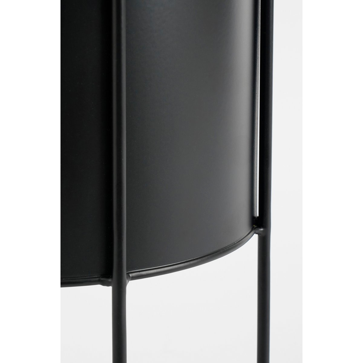 Petry flowerpot on standard - Set of 3 - L27 x B25 x H51 cm - Metal - Black