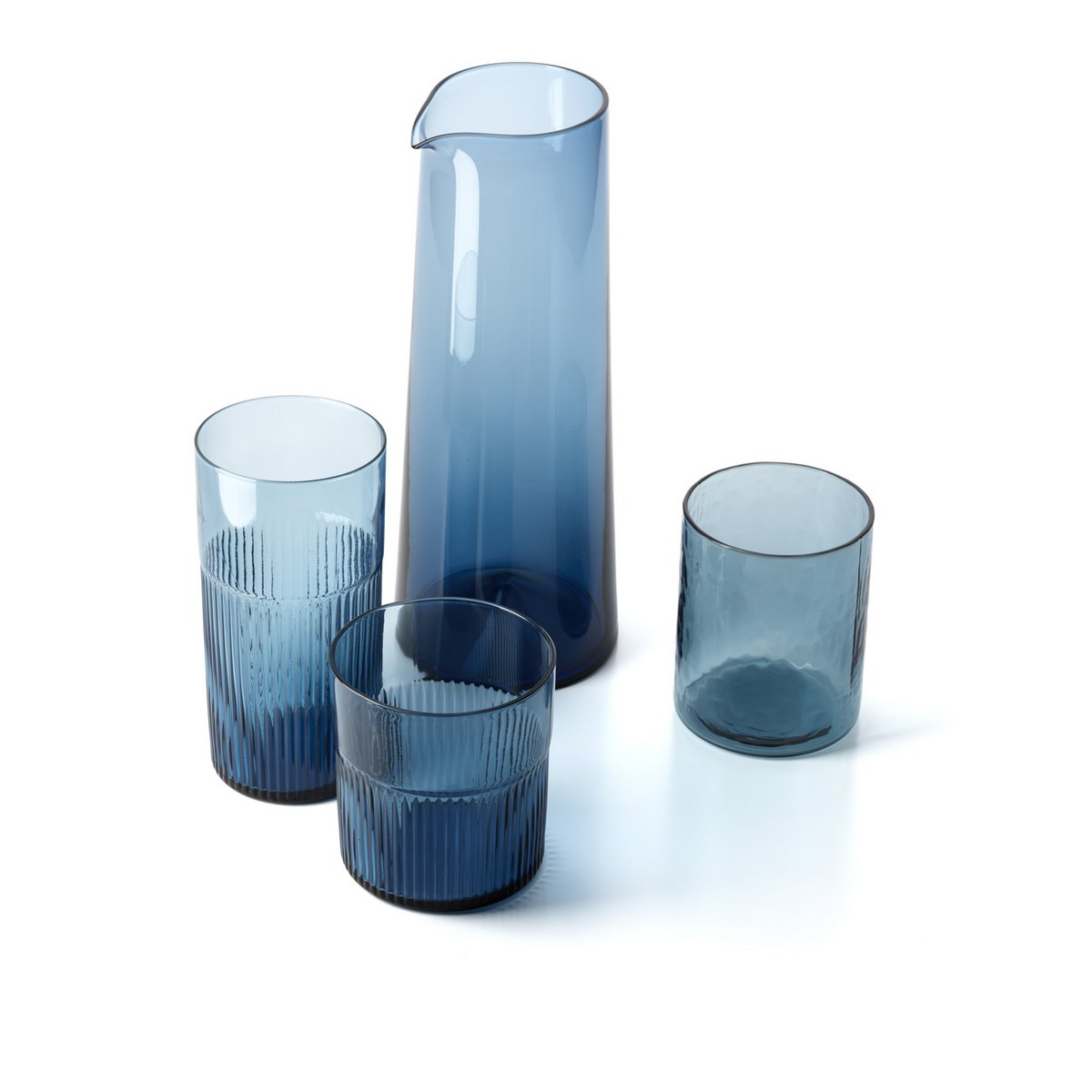 The Azure Rippled High Tumbler - Blue