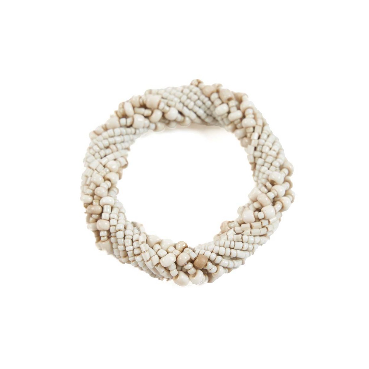 The Beaded Napkin Ring - White