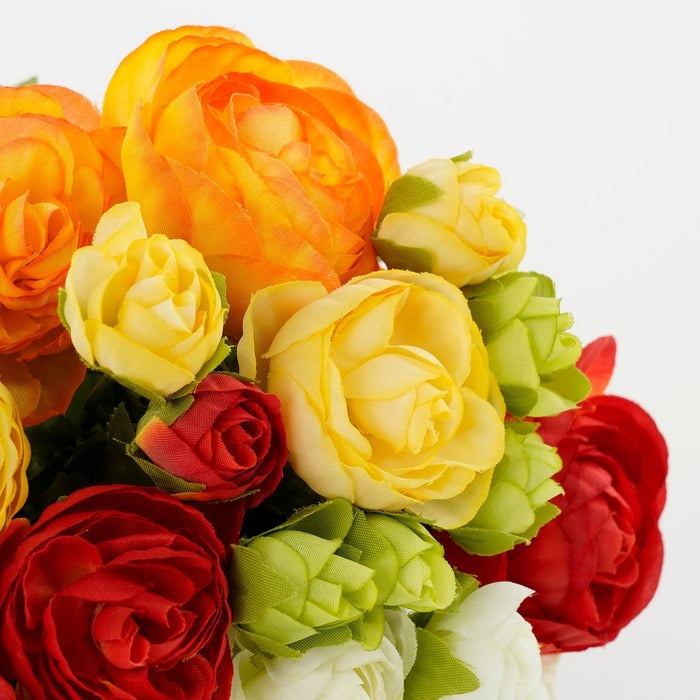 Ranunculus Kunstbloemenboeket - H35 x Ø26 cm - Oranje