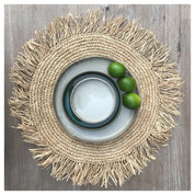 De Fringe Raffia Placemat Round - Naturel