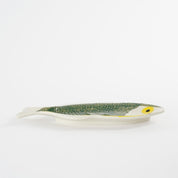 Bord Vis - L29 x B14 x H2 cm - Keramiek - Donkergroen