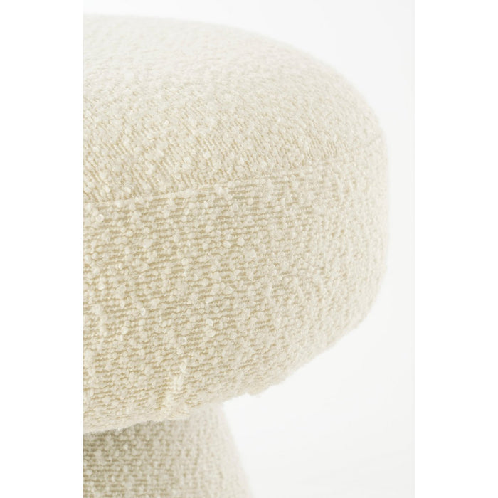 Poef - H46 x Ø49 cm - Gebroken wit