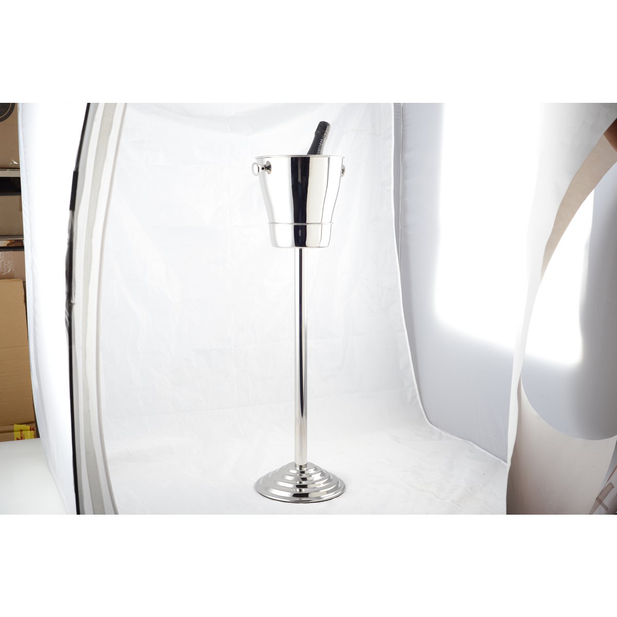 STAINLESS STEEL CHAMPAGNE BUCKET H.84CM