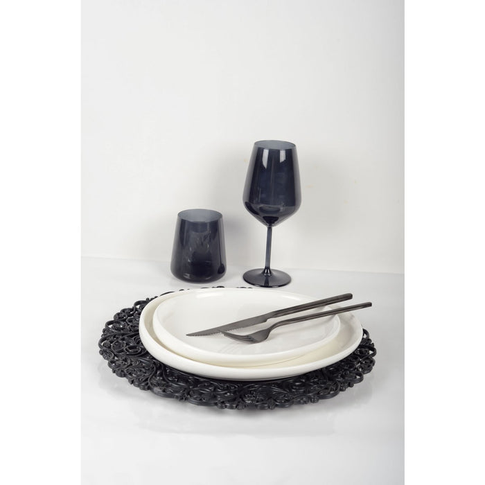 ZWARTE WIJNGLAZEN - SET VAN 6