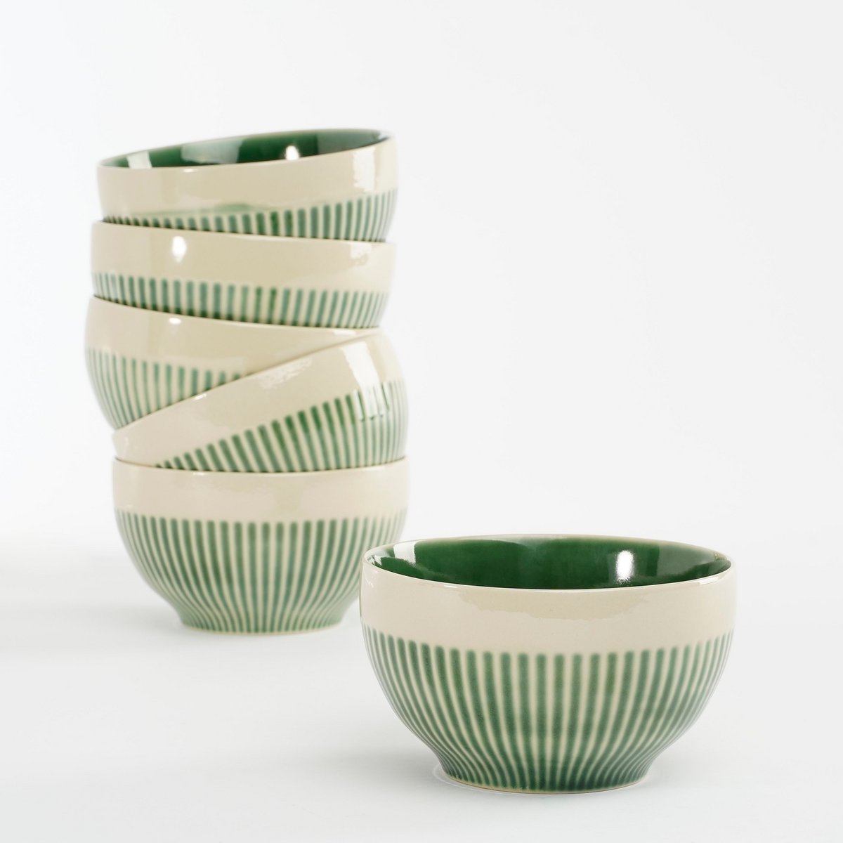 Elice Schaal - Ø14 cm - Keramiek - Groen