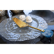 Golden pie shovel Pierre Agate Bleue
