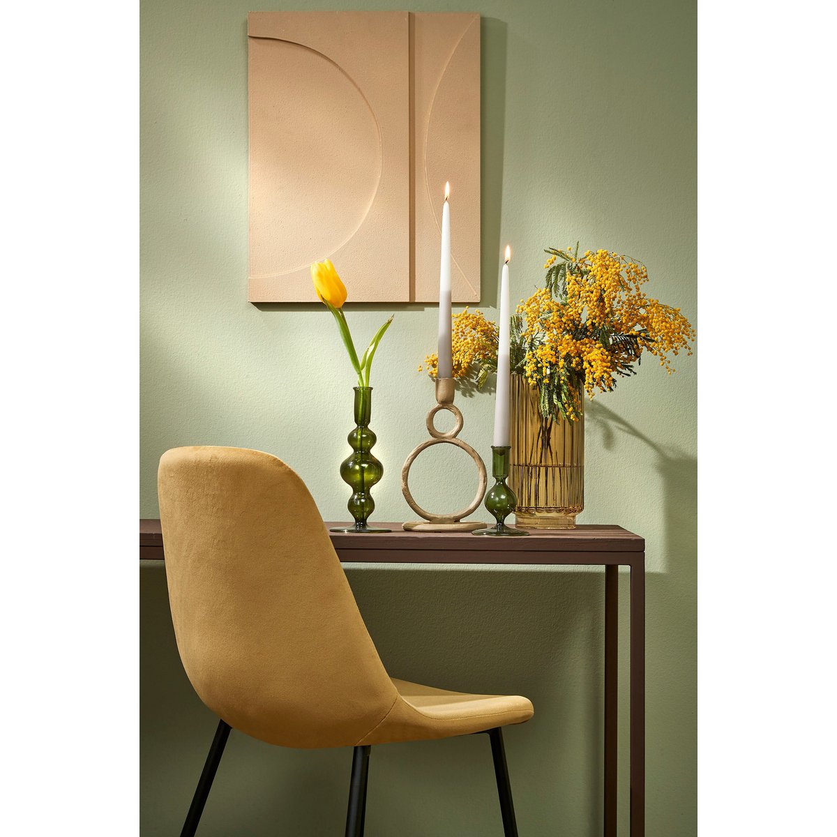 Dinner candle Light gray 2Wax