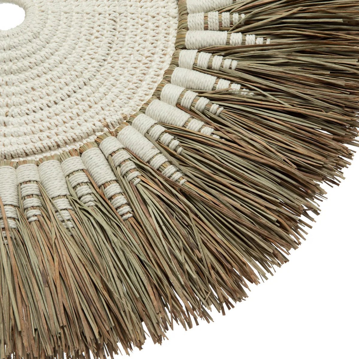 De Raffia Macramé Muurdecoratie - Wit Naturel