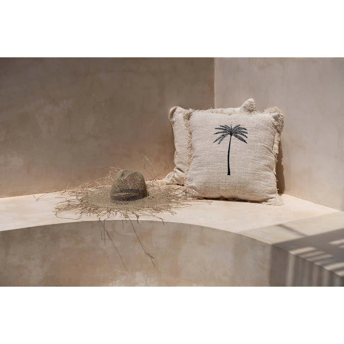 De Gili Palm Kussenhoes - Natuurlijk Zwart