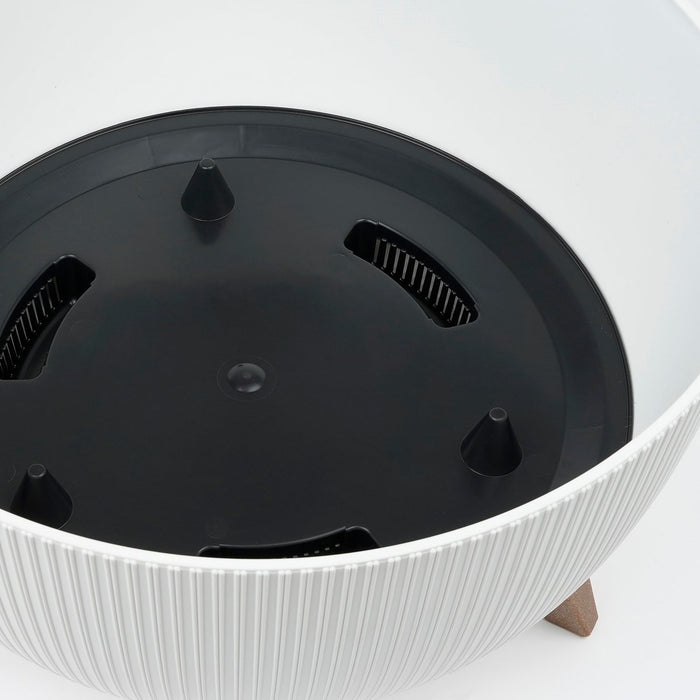 Doppio Flowerpot on Legs - H21 x Ø40 cm - Recycled Plastic - FSC Mix - White