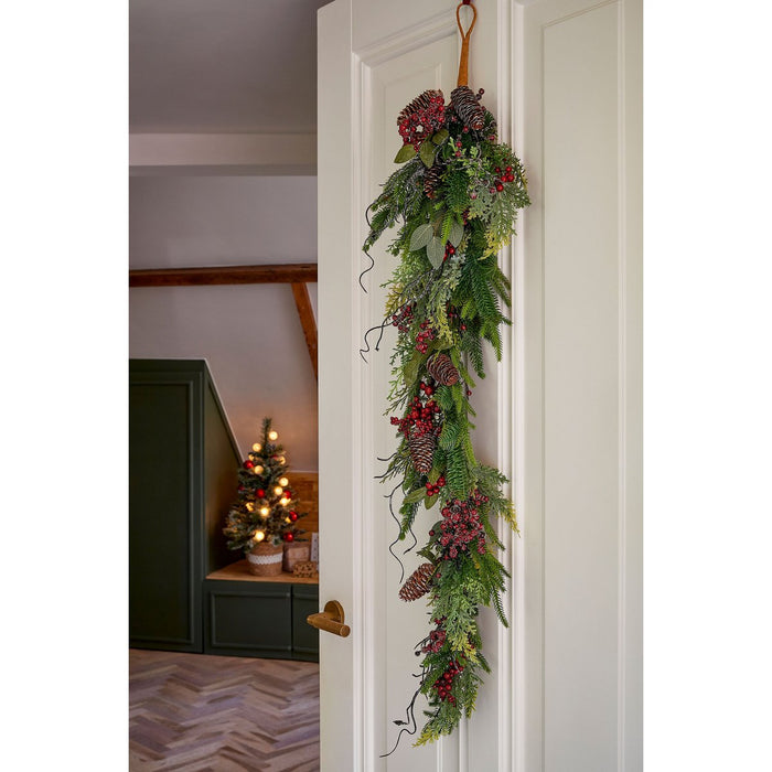 Bodi drop -shaped Christmas garland - L110 x B18 x H10 cm - Bordeaux