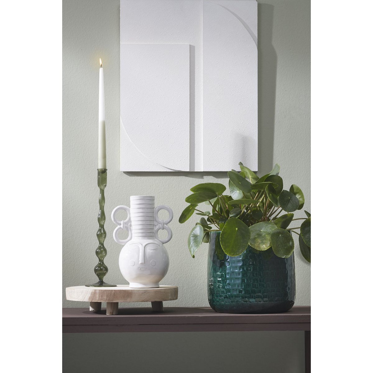 Dinner candle Light gray 2Wax