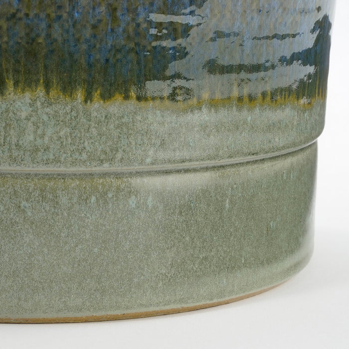 Olof Bloempot - H20 x Ø22 cm - Terracotta - Donkerblauw