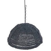 The Wooden Bead Dome Pendant - Black