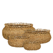 Gourdon Plantenmand - Set van 4 - H17 x Ø31 cm - Bruin