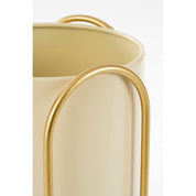 Danube flowerpot on Standard - Set of 2 - Metal - H45 x Ø23 cm - Light yellow, Gold