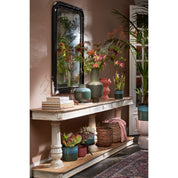 Olof Bloempot - H24 x Ø26 cm - Terracotta - Donkergroen