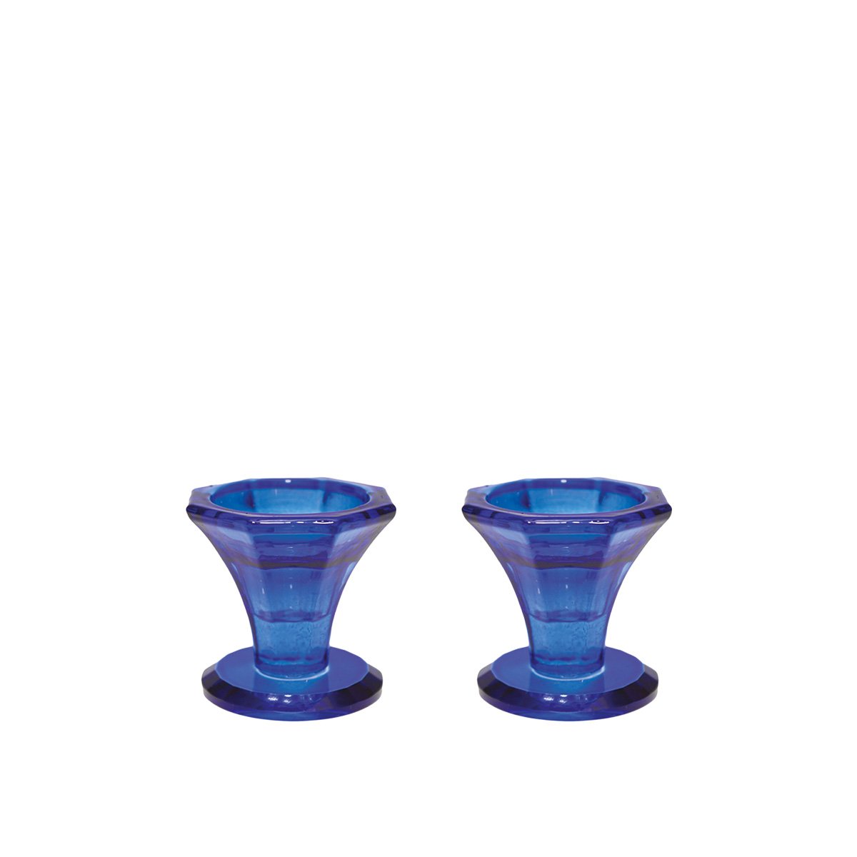 H5.5cm blue candlestick - Lot of 2