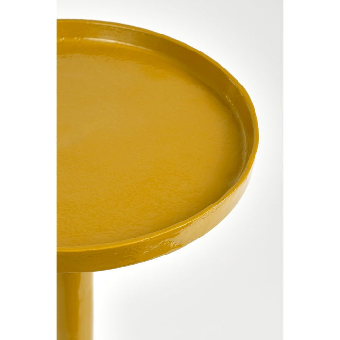Duco Bijzettafel - H58 x Ø25 cm - Gerecycled Aluminium - FSC 100% - Donkergeel