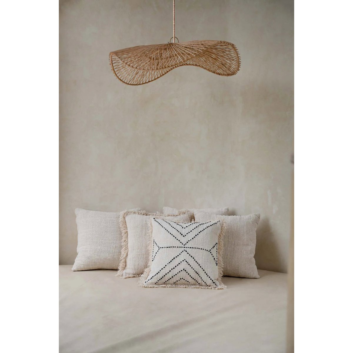 The Tribal Cushion Cover - Natural Black