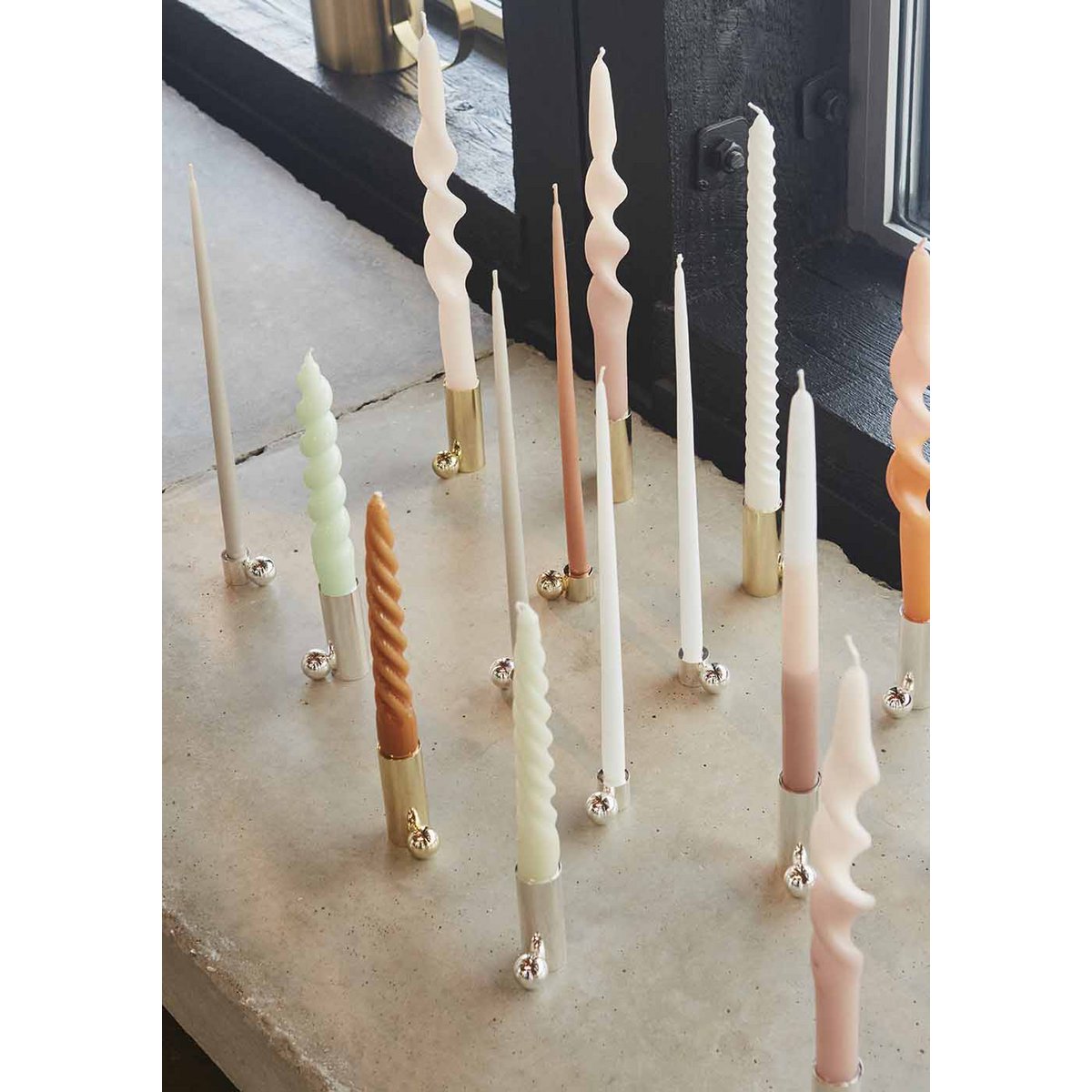 Palloa Solid Brass Candleholder - High