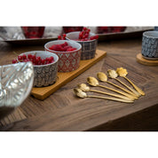 Golden Flower Cake Spoons - Set of 6