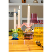 H10cm amber and pink button