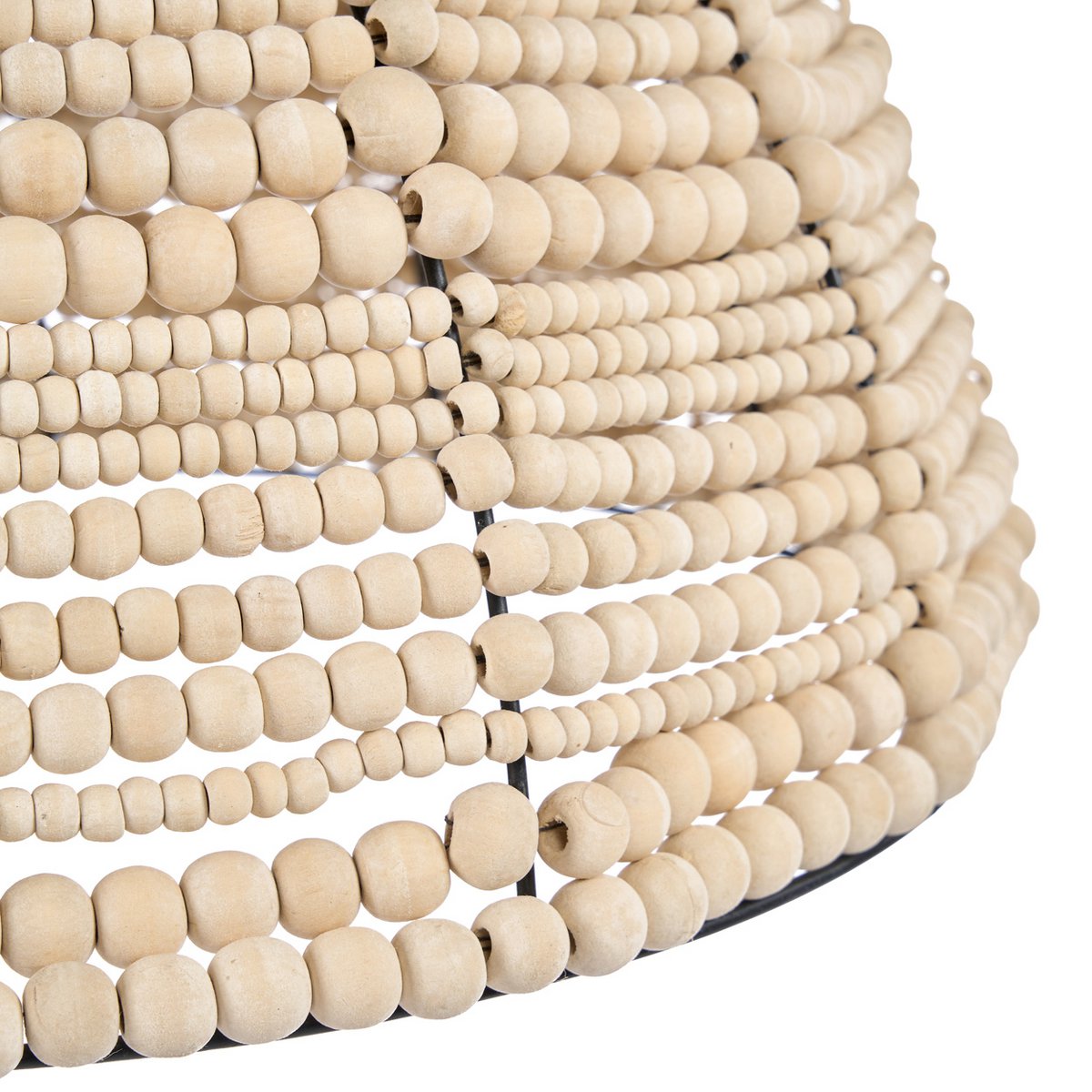 The Wooden Bead Dome Pendant - Natural