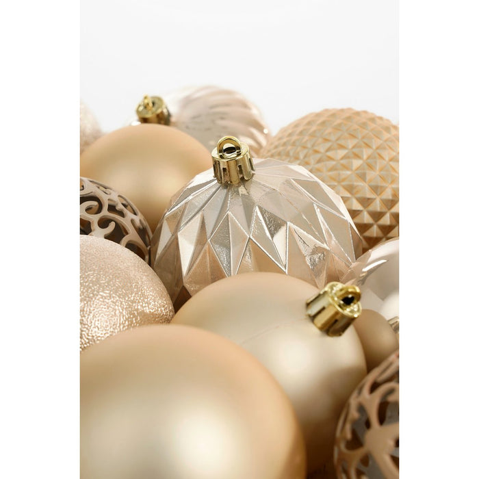 Christmas balls set - 60 pieces - Ø7 cm - Unbreakable - Cream