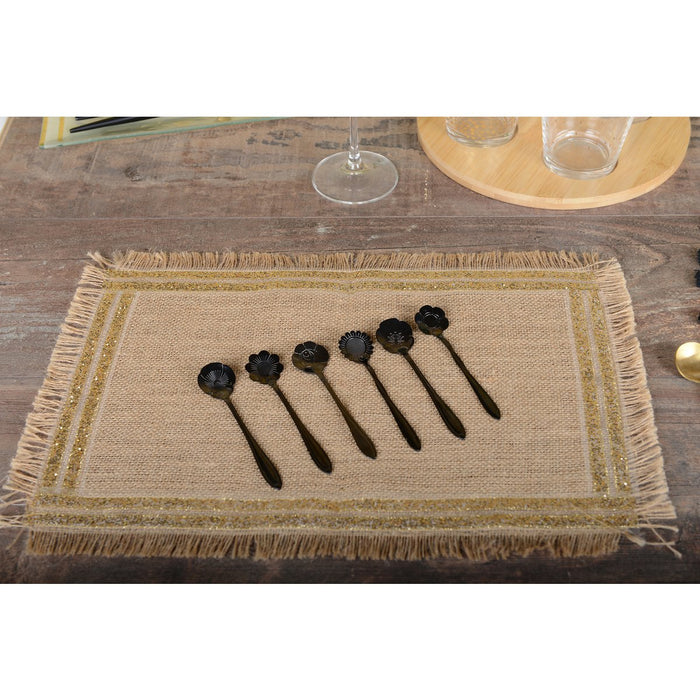 ZWARTE ASSORTIMENT BLOEMEN TAARTLEPELS - SET VAN 6