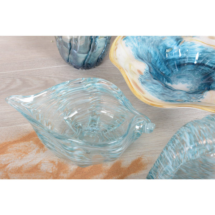BLAUWE SCHELPEN OCEAAN KOP 29X17.5X9.5CM