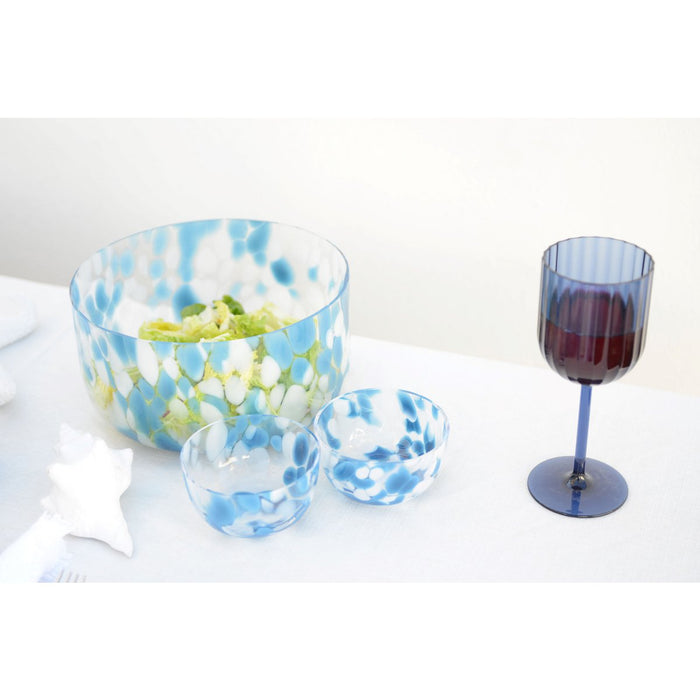 Blue and white glass in glass 24.5x24.5x12.5cm