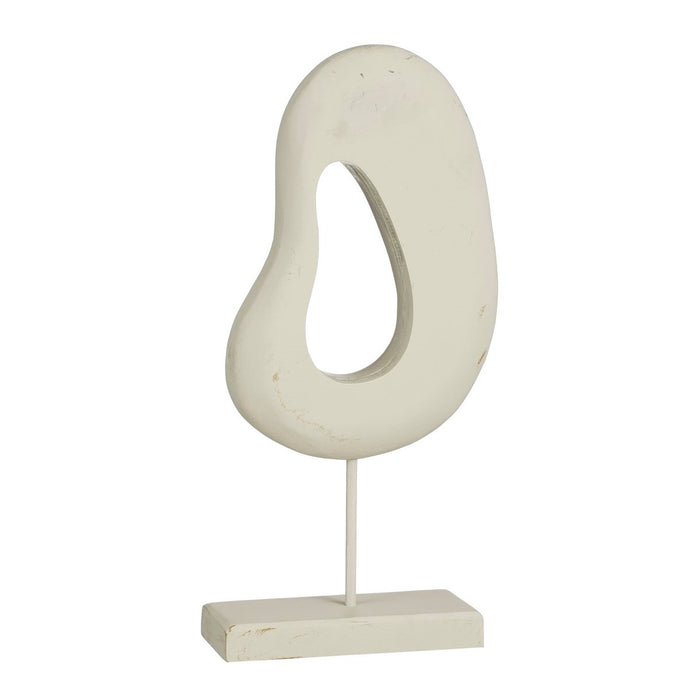 Pastina Ornament op Voet - L7 x B17 x H38 cm - FSC 100% Mangohout - Gebroken Wit