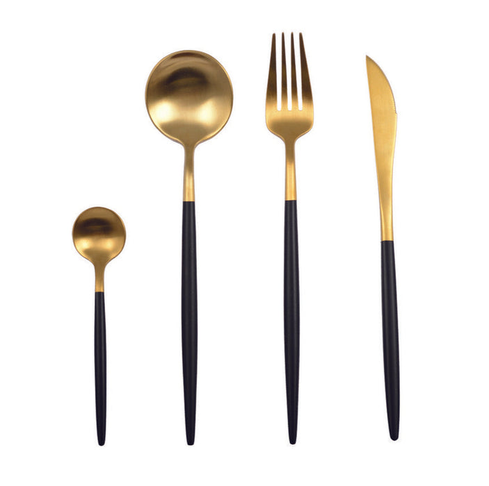 24-DELIGE GOUD- EN ZWARTE BESTEKSET