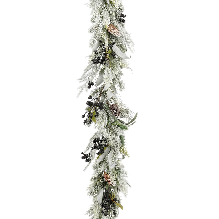 Vesper Garlande with pine cones - L180 x B15 x H10 cm - Green, Black