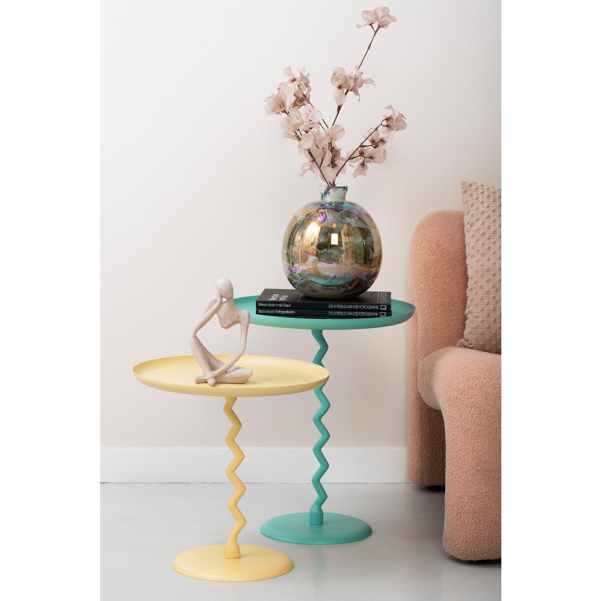 Yellow Zig Zag Side Table - Medium