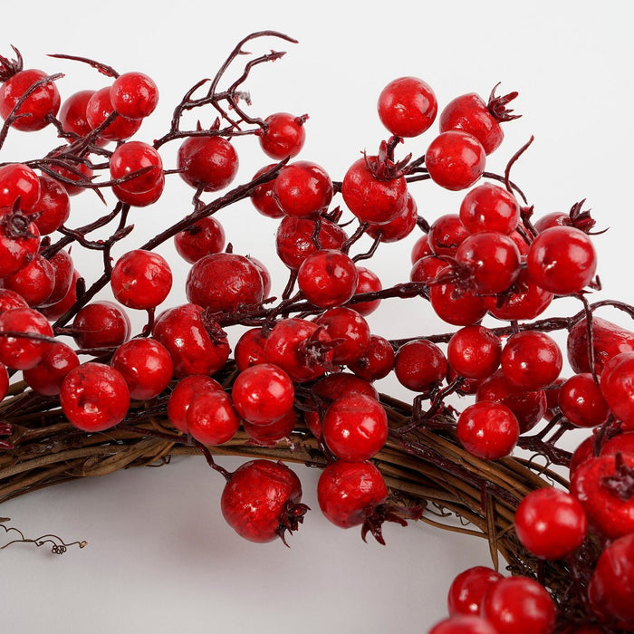 Christmas wreath berries - Ø40 cm - Foam - Red