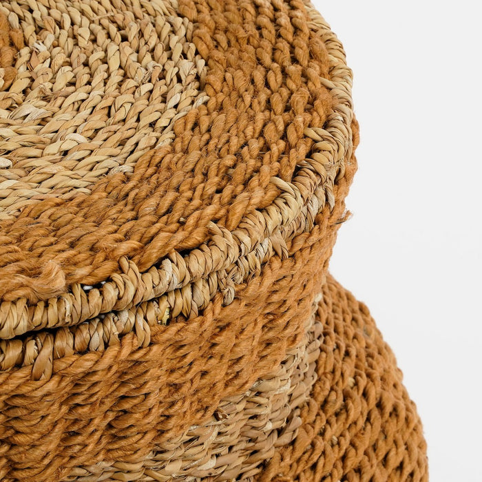 Tacoma Opbergmand met deksel - H48 x Ø55 cm - Jute - Geel