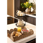 Eleta Dienblad - Set van 2 - L50 x B35 x H8 cm - Rotan - Bruin