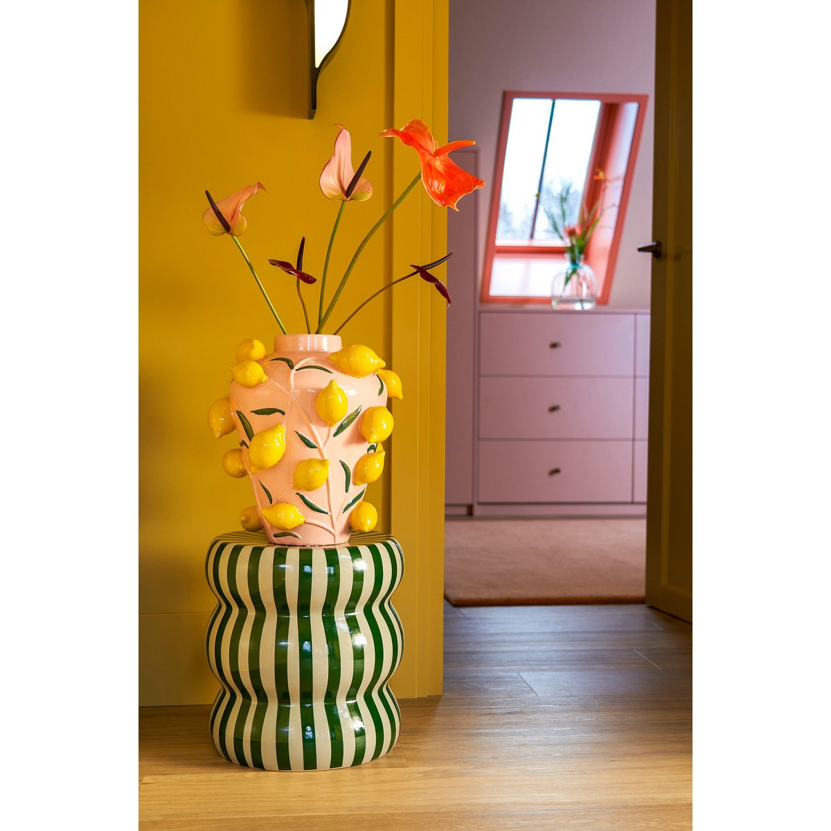 Skipper Side table - H40 x Ø35 cm - Ceramic - Green