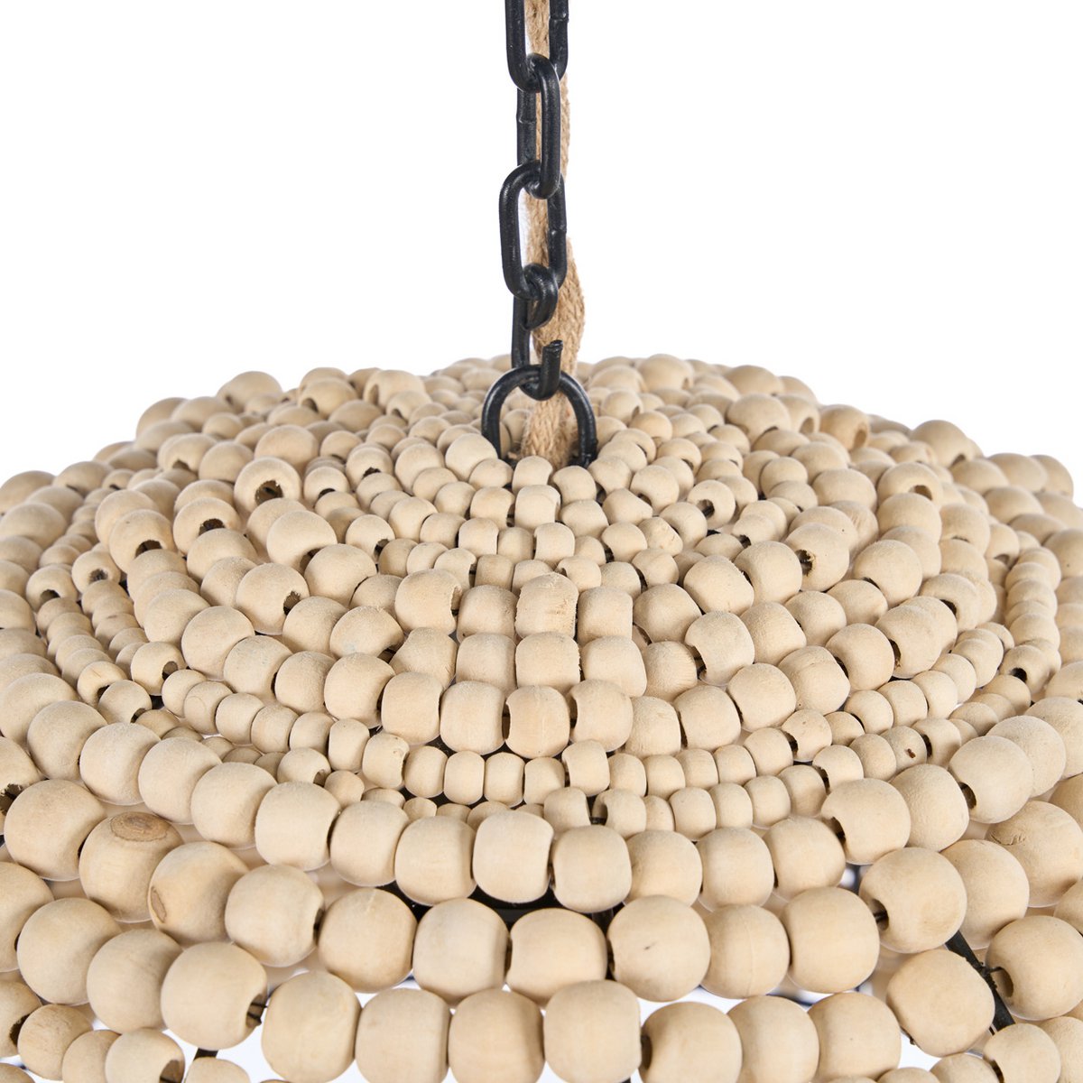 The Wooden Bead Dome Pendant - Natural