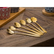 Golden Flower Cake Spoons - Set of 6