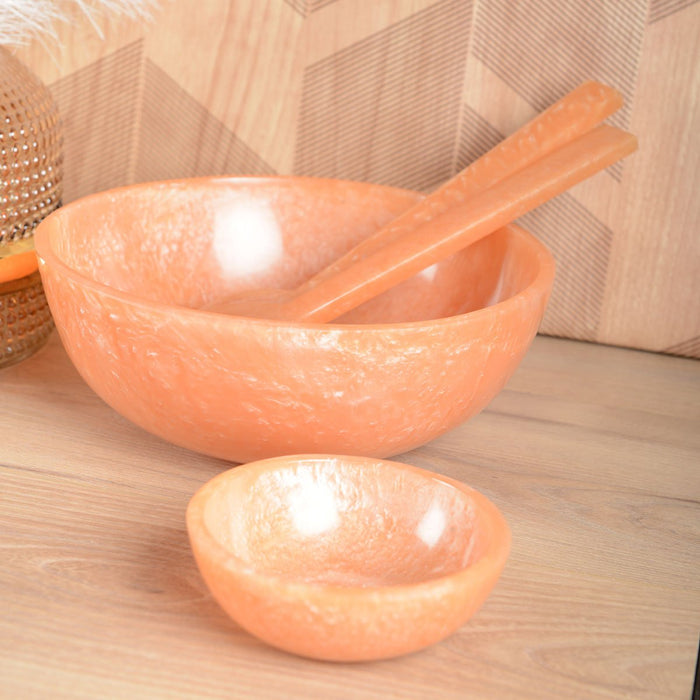 SALAD BOWL IN PEACH COLOR RESIN 23CM