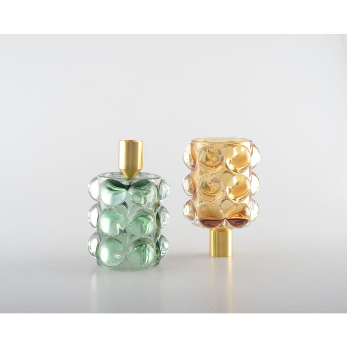Goud &amp; Groene Bubbels Kaarsenhouders