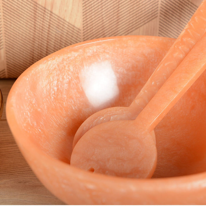 SALAD BOWL IN PEACH COLOR RESIN 23CM