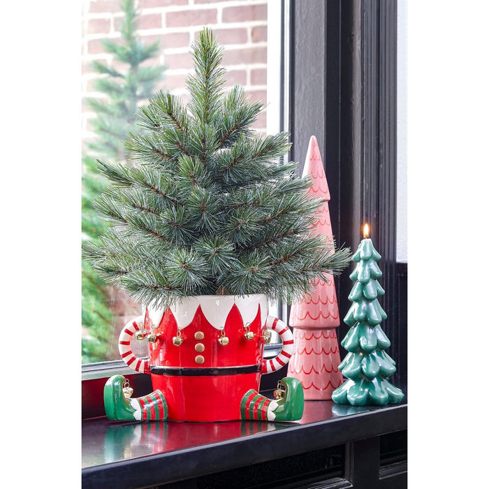 Funny Bloempot - L29 x B18 x H17 cm - Dolomite - Red