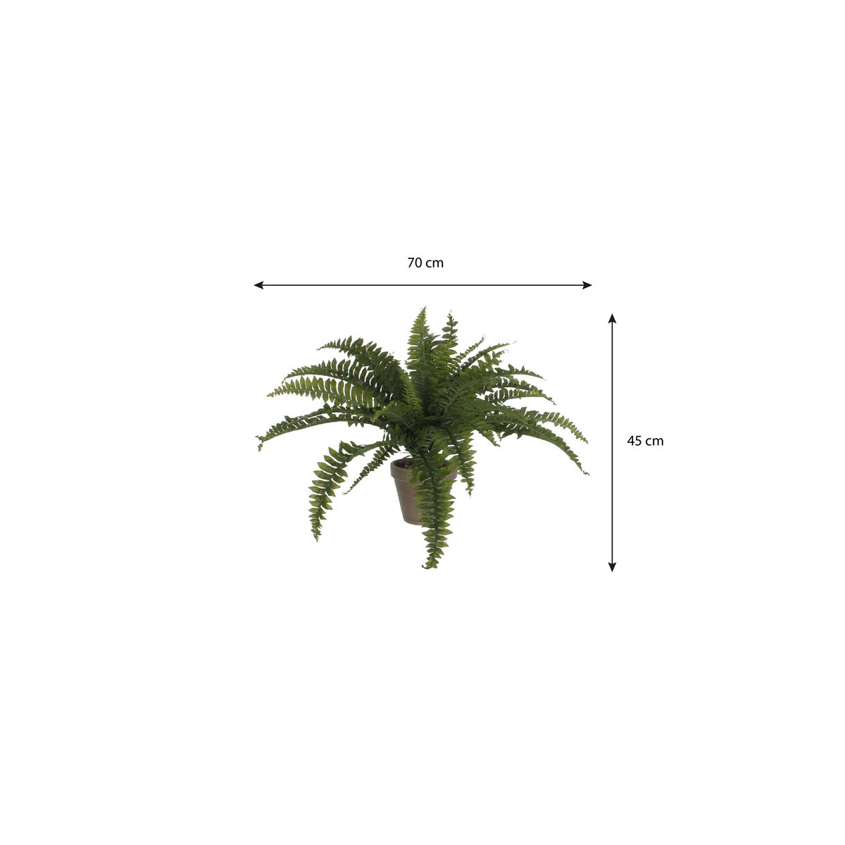 Artificial fern plant in flower pot Stan - H40 x Ø70 cm - Green